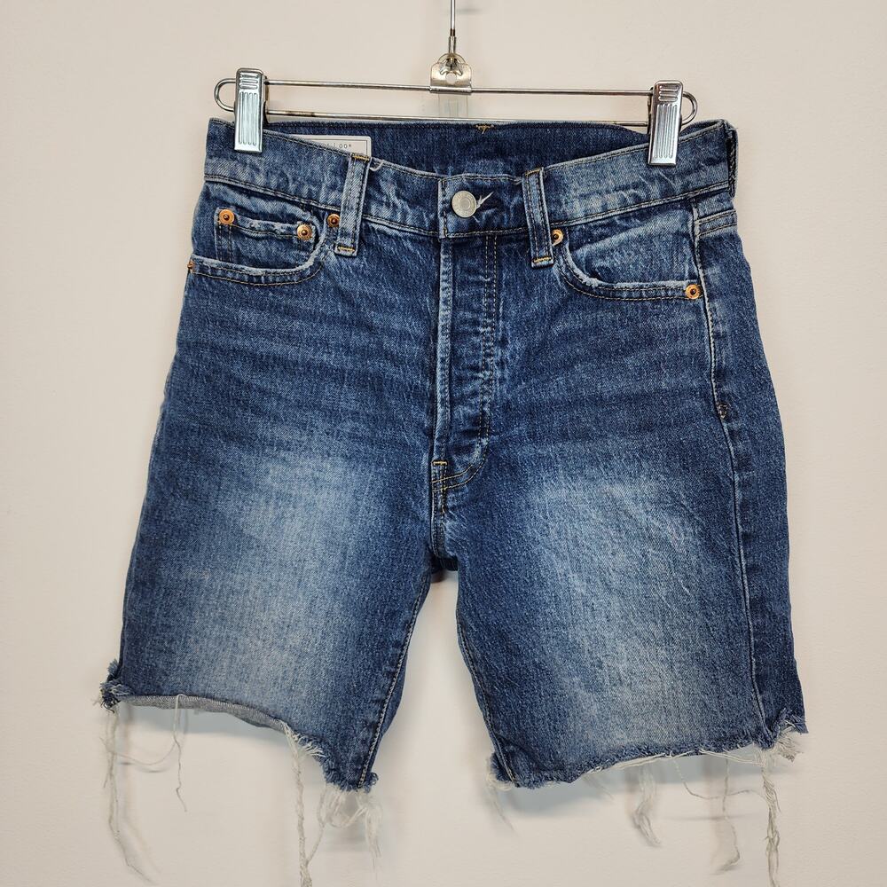 Gap Womens Cheeky High Waist Cutoff Denim Shorts Size 00/24 Med Wash Button Fly